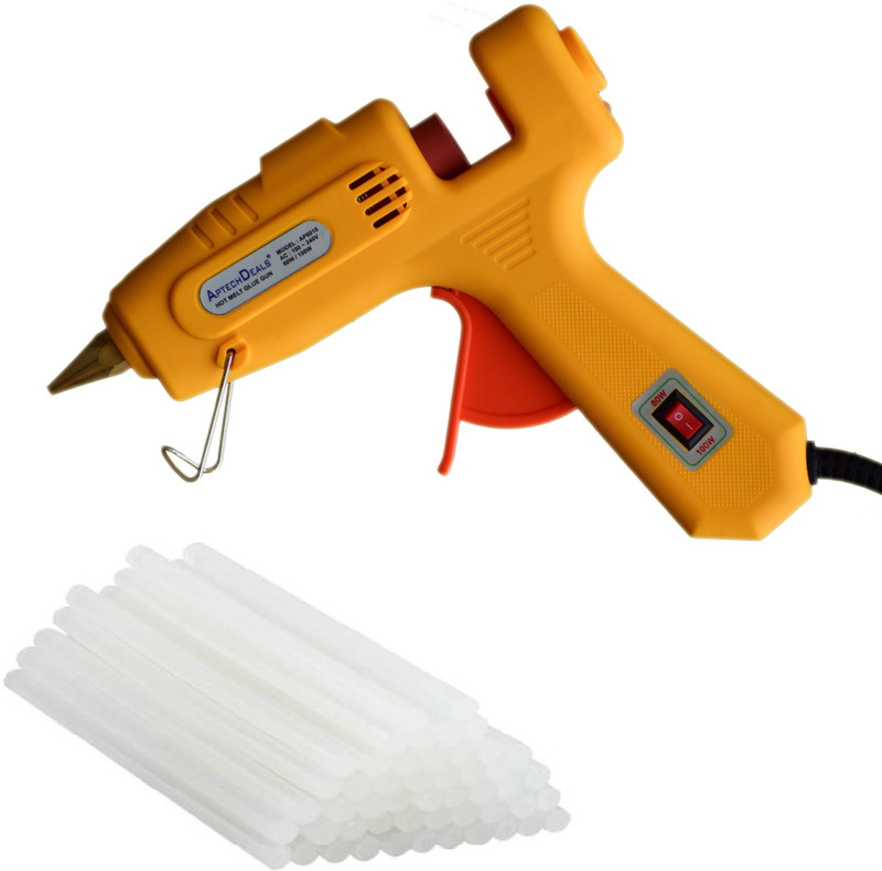 APTECHDEALS Glue Gun 60W / 100W | With 20 Stick | Leak Proof | Copper Nozzle | High Quality | Dual Wattage Glue Gun 60W / 100 W DUAL WATTAGE Hot Melt Glue gun with 20 Glue Stick Dual Temperature Corded Glue Gun(11 mm)