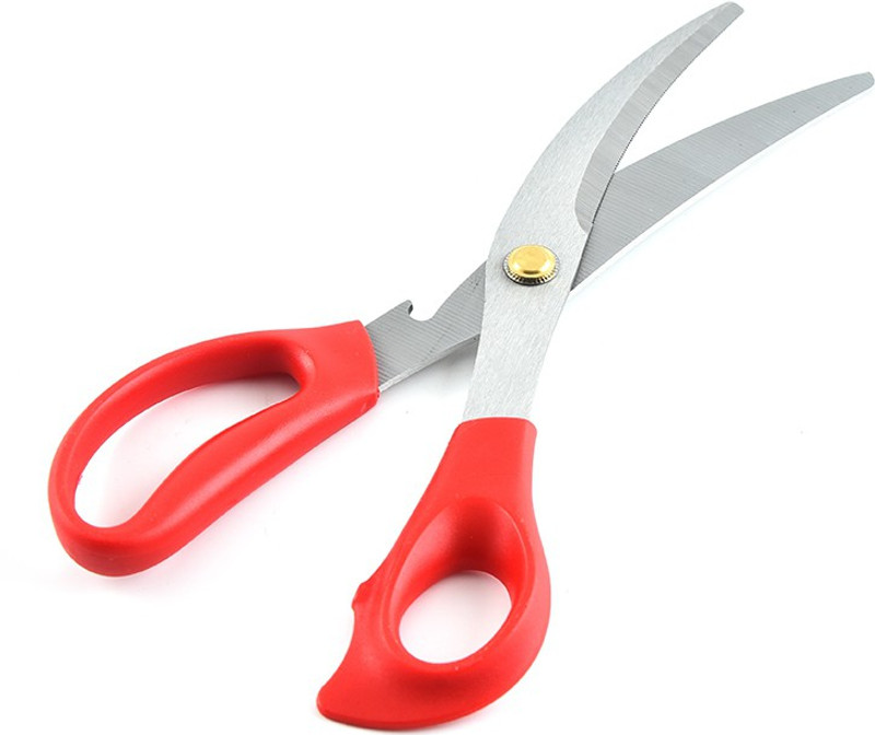 Top Chef Korean Red Stainless Steel Poultry Scissor(Red, Pack of 1)