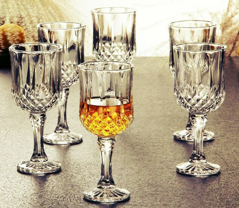 Zedwhy (Pack of 6) (Pack of 6) Crystal Red Wine Glass set- Glass Set (220 ml, Glass) Glass Set Wine Glass(220 ml, Glass, Clear)
