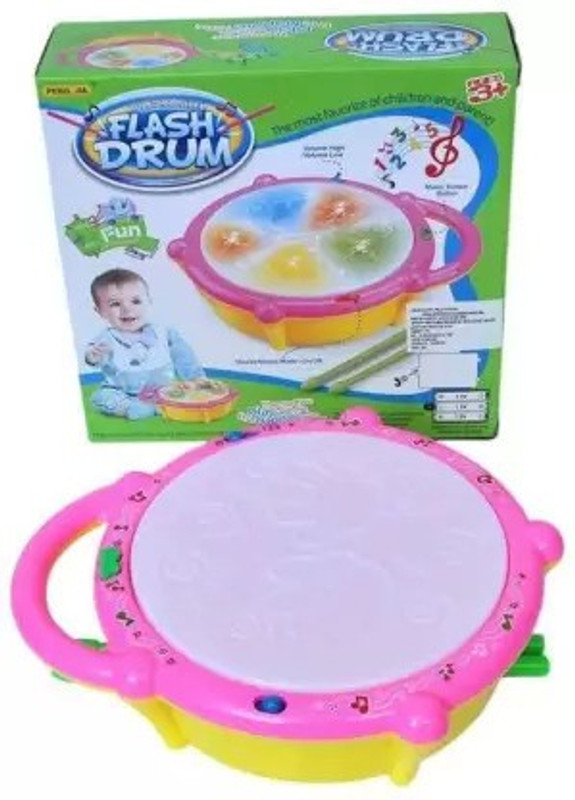 RIGHT SEARCH Flash Drum atrractive music toy(Multicolor)
