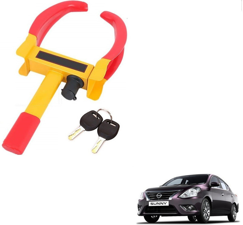 KOZDIKO YELLOW ANTI THEFT WITH 2 KEYS FOR NISSAN SUNNY Wheel Lock
