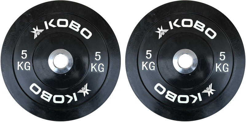 KOBO 10 kg Olympic 5 Kg Bumper Plates Home Gym Combo