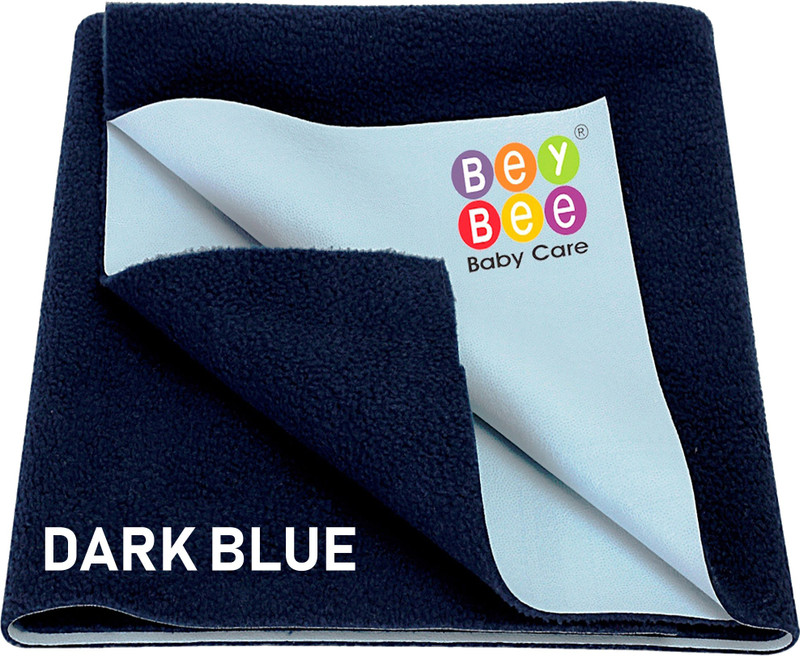BeyBee Cotton Baby Bed Protecting Mat(Dark Blue, Small)