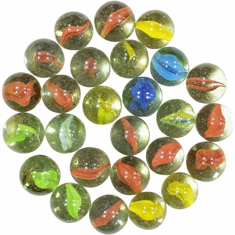 H B MSALA Imported Glass Marble Kanche for Decoration & Kids Playing, Kanche/Goli Glass Marbles (Marble kanche) Pack of 85(Multicolor)