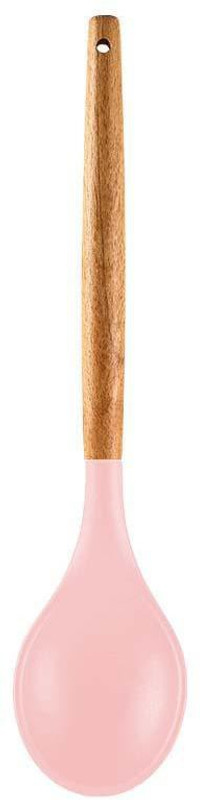Woodtula Kitchen Silicone Slotted Serving Spoon with Wooden Handle, Purple Set of 2 Wooden Spatula(Pack of 2)
