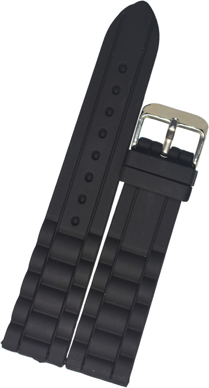 Suru Creation D675 20 mm Silicone Watch Strap(Black)