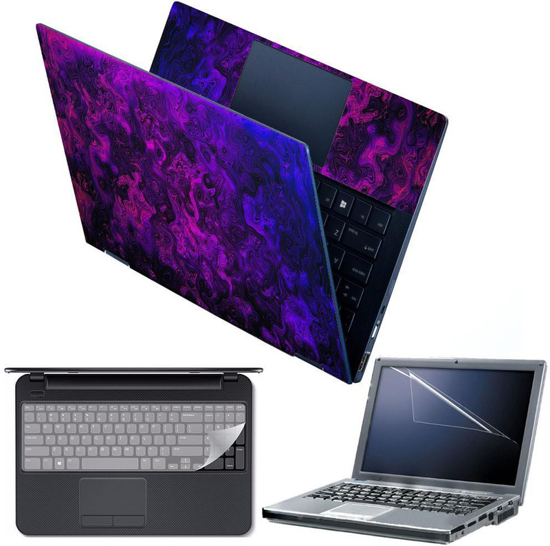 Anweshas 4 in 1 Combo Pack with Laptop Skin Sticker Decal, Palmrest Skin, Screen Protector, Key Guard for 15.6 Inch Laptop - Tiger Fantasy Digital Art Combo Set Designed for Gaming(Multicolor)