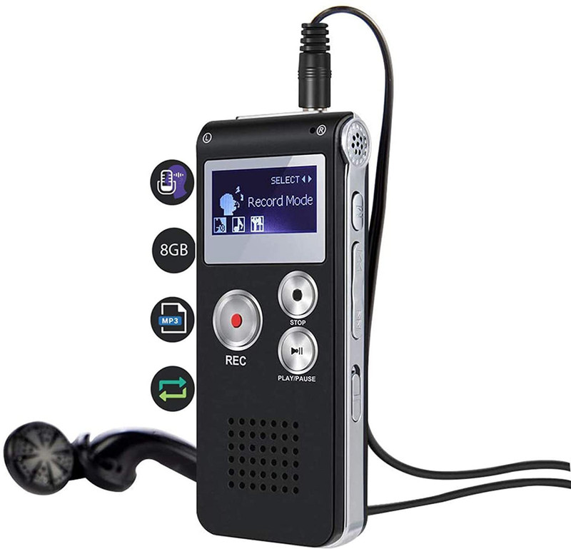 Safetynet High Quality Digital Voice Recorder 8GB Mini USB Flash Digital Audio Voice Recording 8GB Inbuilt Memory Dictaphone MP3 Player 8 GB Voice Recorder(2 inch Display)