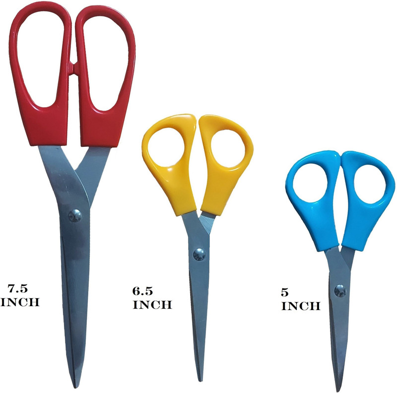 Atabz 3pcs scissors Scissors(Set of 3, Red, Blue, Yellow)