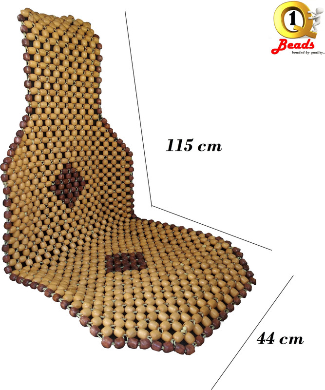 Q1 Beads Wooden Bead Seating Pad For Volkswagen, Mahindra, Hyundai, Maruti Suzuki, Toyota, Ford, Tata, Honda, Jeep Thar, WagonR, Swift Dzire, Corolla Altis, Kwid, KUV100, Fiesta, Baleno, Alto, TUV-300, i10 Active, Figo, Universal For Car(CAR, SUV, Chair, Truck, Sedan, Hatchback, Small Cars, Multipu
