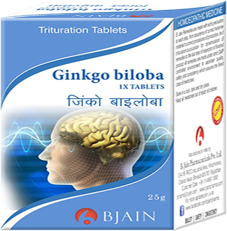 Bjain Ginkgo Biloba, 1X Tablet, 1X25GM for Memory, Focus & Circulatory Health 1X Tablets(25 g)