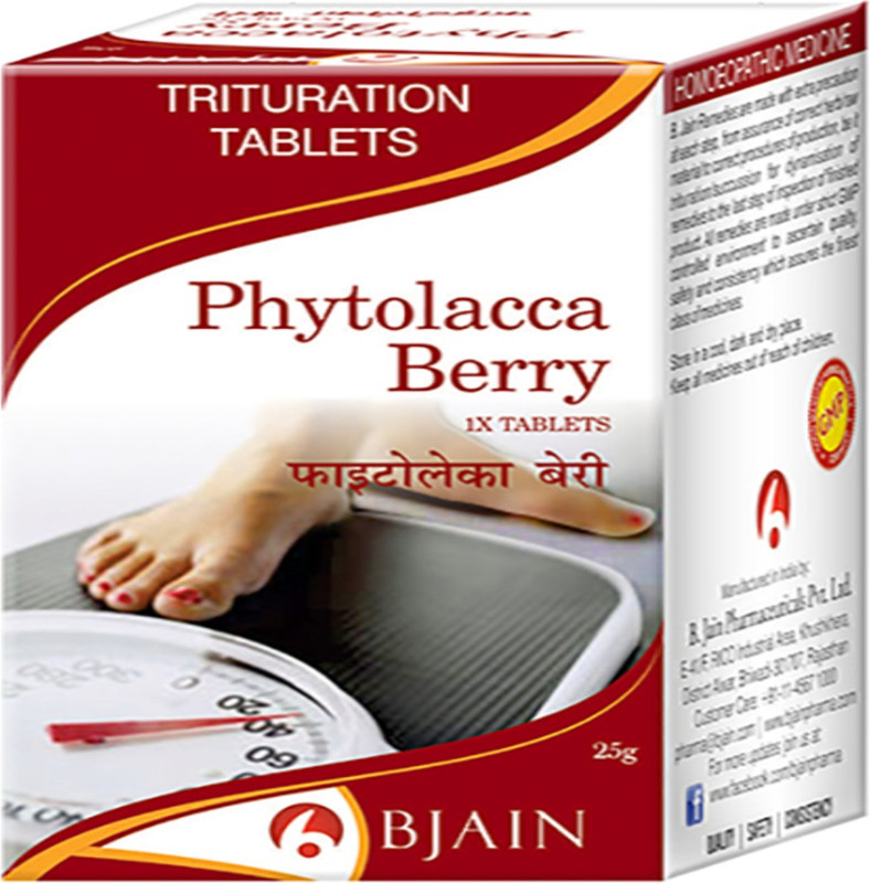 Bjain Phytolacca Berry, 1X Tablet, 1X25GM for Weight Management & Metabolic Health 1X Tablets(25 g)