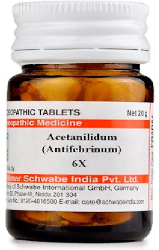 Dr.Willmar Schwabe India Acetanilidum (Antifebrinum) 6X Tablets(20 g)