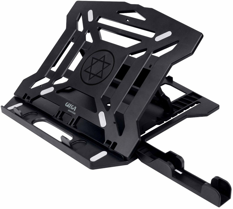 Gizga Essentials Portable upto 15.6-Inch Laptops Notebook MacBook Air Pro with Mobile Holder Portable Laptop Stand with Mobile Holder for All sizes upto 12-15.6 Inch Laptops Plastic Floor and Desk Stand Laptop Stand with Adjustable Height Compatible with Universal Laptops(Black)