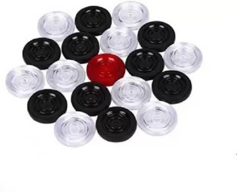 Rockjon Fiber Glass, Rubber Carrom Striker(Black, Red, Clear)