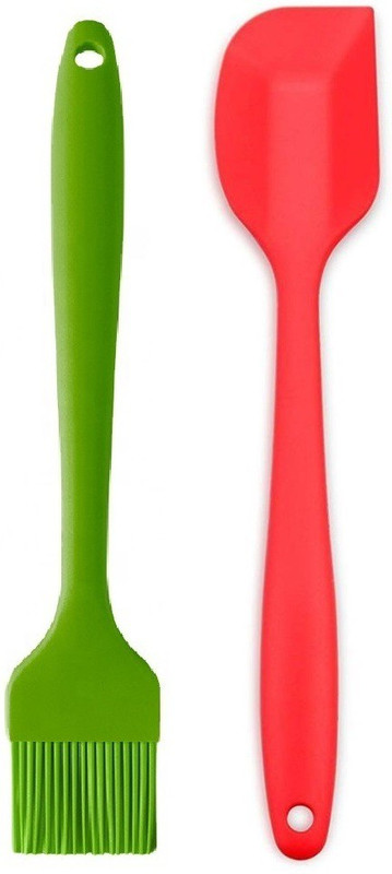 KitchenFest 21 cm Long Full Silicone Basting Brush Spatula Kitchen Cooking Applying Butter/Oil Silicone Flat Pastry Brush(Pack of 2)