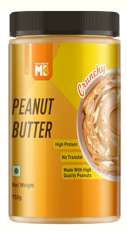 MUSCLEBLAZE Peanut Butter with Added Omega | No Oil Separation Crunchy 750 g