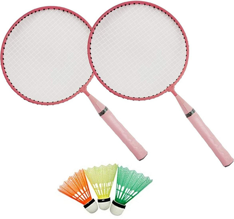 Spocco Kid Children Junior Badminton Rackets Set of 2, Nylon Alloy Badminton Racket Racquet for Kids Children Juniors Adult with Shuttlecock Badminton Kit