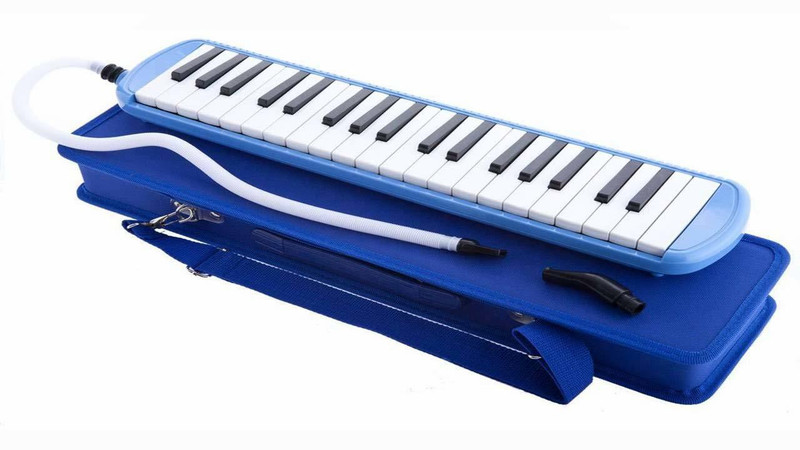 CrazyBuy 32 Key Melodica with Case Musical Instrument Blue(Blue)