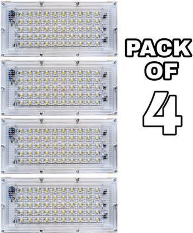 Enormity 50 Watt IP65 Metalled Cool Waterproof Brick - (Pack of 4) Flood Light Outdoor Lamp(White)