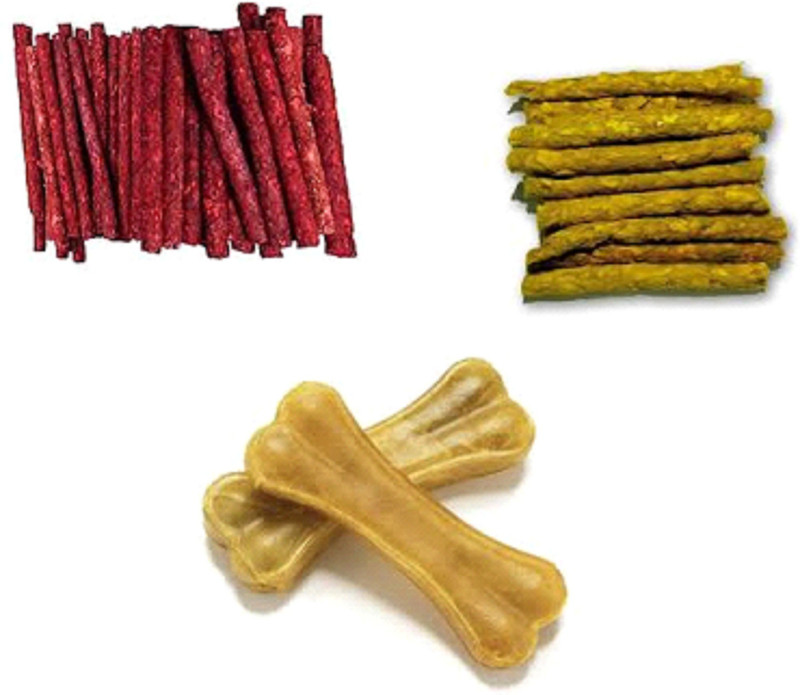 Hanu Healthy Munchy Sticks Chicken Flavour 250gm, Mutton Flavour 250gm, 3inch Press Bone 250gm pack of 3 (750 gm) Chicken Dog Chew (0.75 kg, Pack of 1) Chicken, Mutton Dog Chew(0.75 kg, Pack of 1)