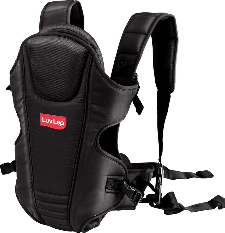 LuvLap Galaxy Baby Carrier with 3 carry position with padded Support, for 6 to 15 Month Baby Carrier(Black, Front Carry facing in)