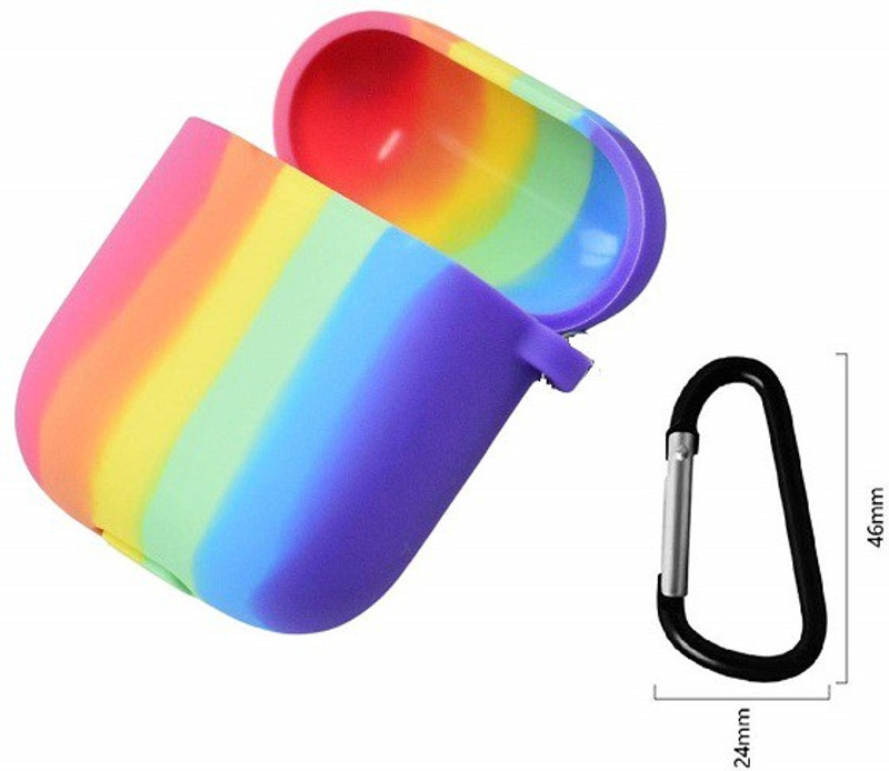 Celzo Pouch for Apple AirPods , Apple AirPods 1/2 For RainBow Design Protective Case Cover {Multicolor}(Multicolor, Rubber, Pack of: 1)