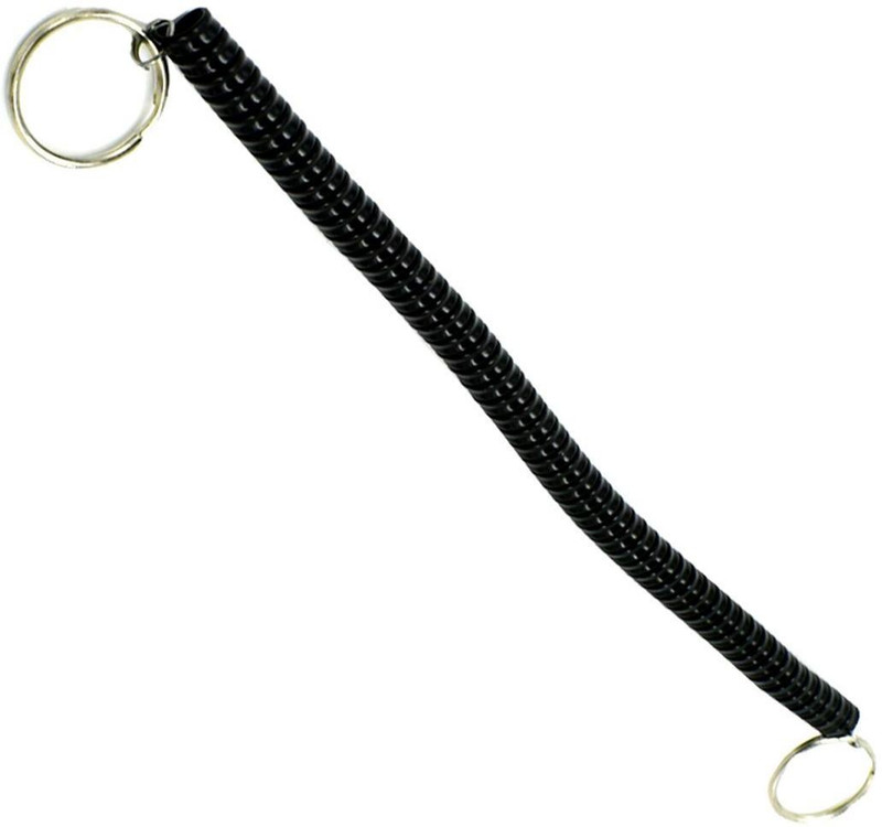 AFH Spiral Plastic 32 cm Black Stretchable Decorative Key Chain Key Chain