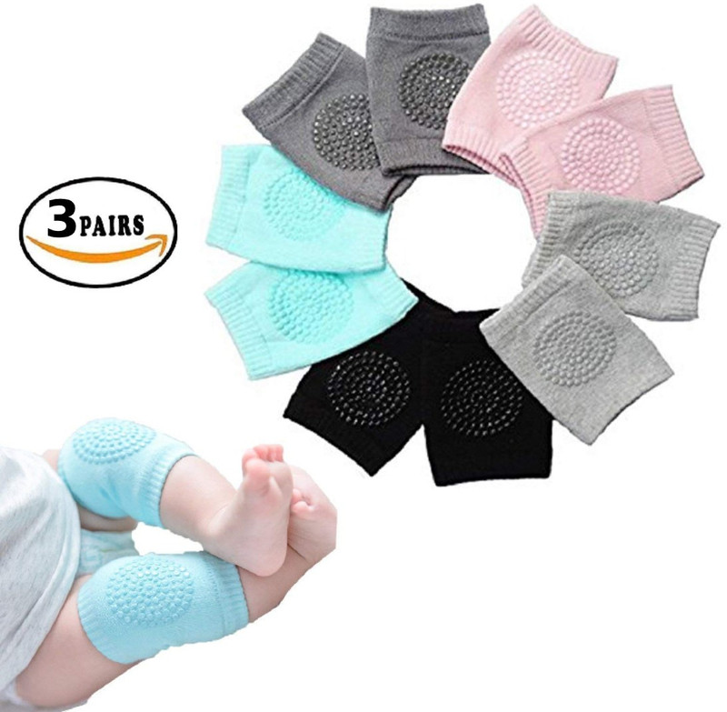 Avloan 3 - Pair Baby Crawling Knee Pad Non-Slip Multi Color Baby Knee Pads, knee pad for children, knee pads for kids (Baby Knee Pads Combo Set Of 3) Multicolor Baby Knee Pads(Solid)
