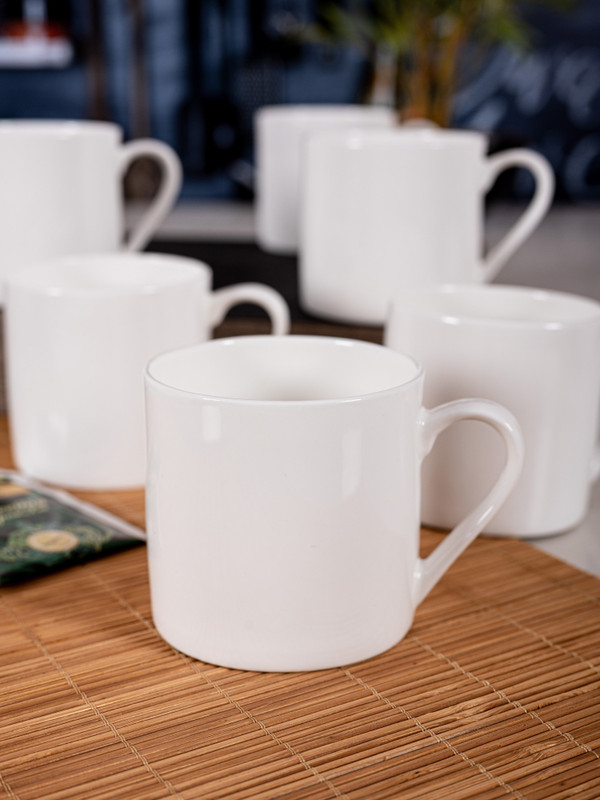 SONAKI White Bone China Tea/Coffee (Set of 6pcs) SO-SM-CM-6P Bone China Coffee Mug(240 ml, Pack of 6)