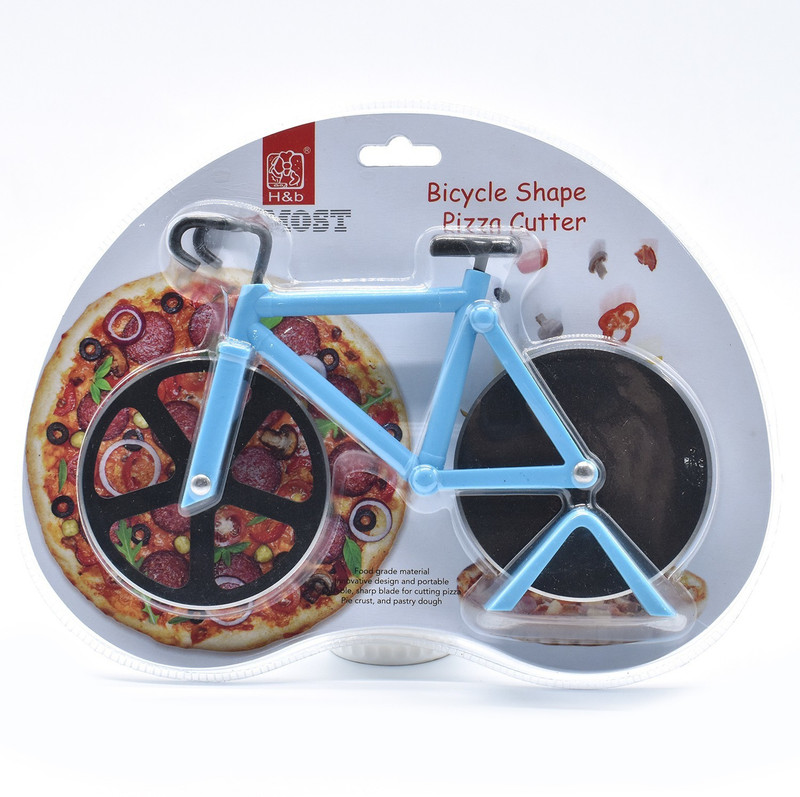 SHOPNJAZZ Bicycle Shape Pizza Cutter - Blue/Black Wheel Pizza Cutter(Stainless Steel)