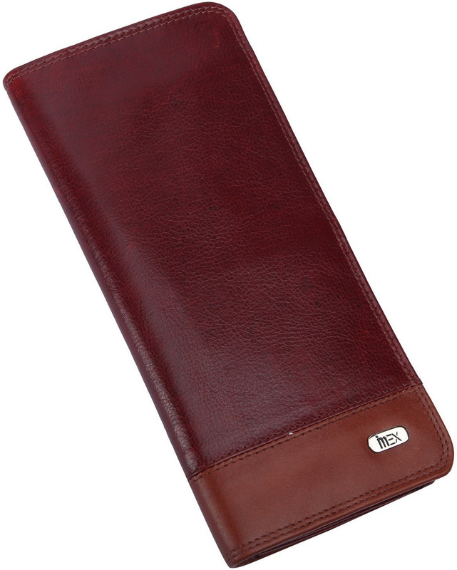 Imex International Men & Women Casual Maroon, Brown Genuine Leather Wallet(11 Card Slots)