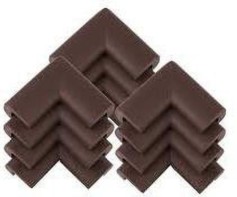 Naisha Soft Safety Corner Protectors with Thickened Adhesive, Baby Proofing Corner Guards Prevent Child Head Injuries Desk and Furniture Corner Covers for Kids Pack Of 12 (Brown Color)(Brown)