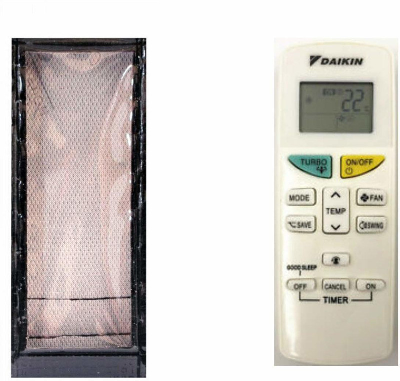 LUNAGARIYA Flip Cover for Daikin Inverter AC Remote Control(Black, Artificial Leather, Pack of: 1)
