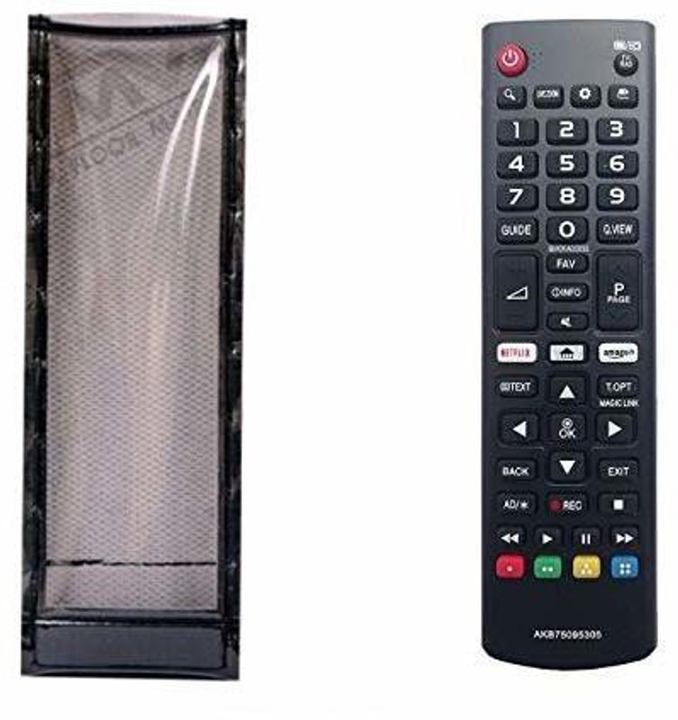 LUNAGARIYA Flip Cover for Protective Cover for LG Universal Remote Control with Amazon and Netflix Function Remote Control(Black, Artificial Leather, Pack of: 1)