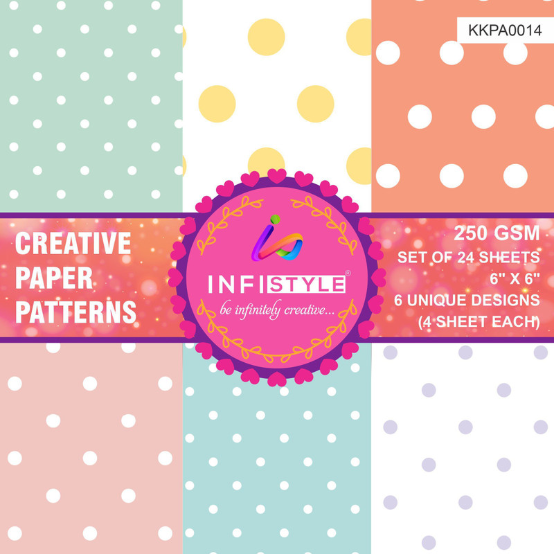 INFISTYLE KKPA0014 UNRULED 6X6 250 gsm Drawing Paper(Set of 6, Multicolor)