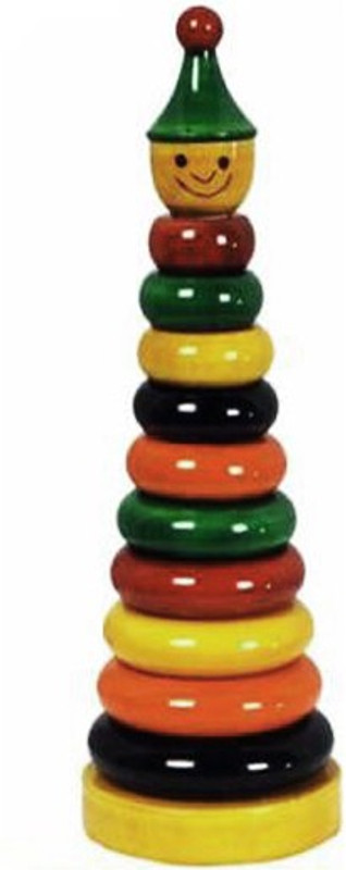 QWICK CLICK Handmade Eco Friendly Wooden Piece Color Multicolor Ring Set, For Toddlers Montessori Play Set For Girls & Boys Show Pieces(Multicolor)