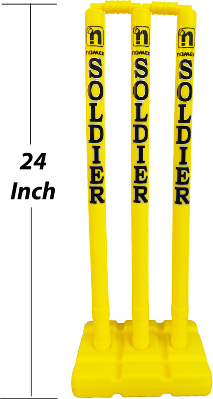 HHS SPORTS Full size Cricket Plastic Stump Set 30 Inch - 6 Stumps 2 Base & 4 Bails (Yellow)(Yellow)