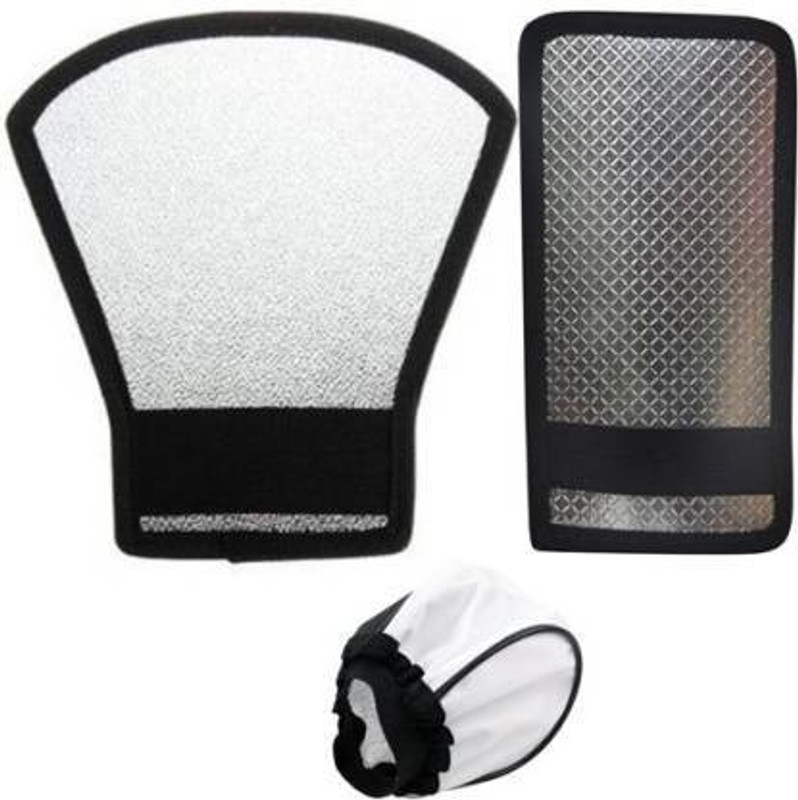 FOTOCAM Simpex Silver White Flash Diffuser Reflector for Flash set of 1 pis of 3 Camera Flash Diffuser (White, Silver) DSLR, Camera Diffuser (White, Silver) DSLR, Camera, Mobile, Flash Diffuser(White, Silver)