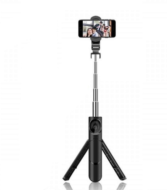 ftcome New Arrival XT-02 Best Multi-Function Wireless Bluetooth Selfie Stick Extendable Handheld Foldable Tripod Tripod, Tripod Kit, Monopod, Monopod Kit, Tripod Ball Head, Tripod Bracket, Tripod Clamp(Black, Supports Up to 400 g)