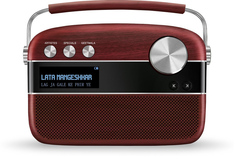 SAREGAMA Carvaan Hindi 10 W Bluetooth Speaker(Cherrywood Red, Stereo Channel)