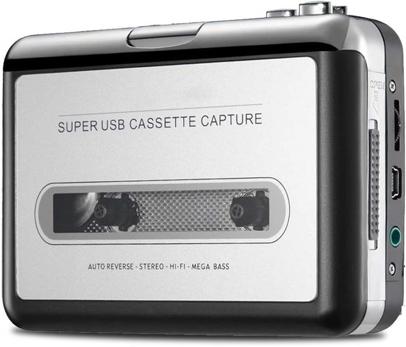 microware Portable Old Tape Cassette Convert to Mp3 Player Converter with USB Cable Audio Capture Music Player Plug and Play USB Device MP3 Player(Grey, 4.3 Display)