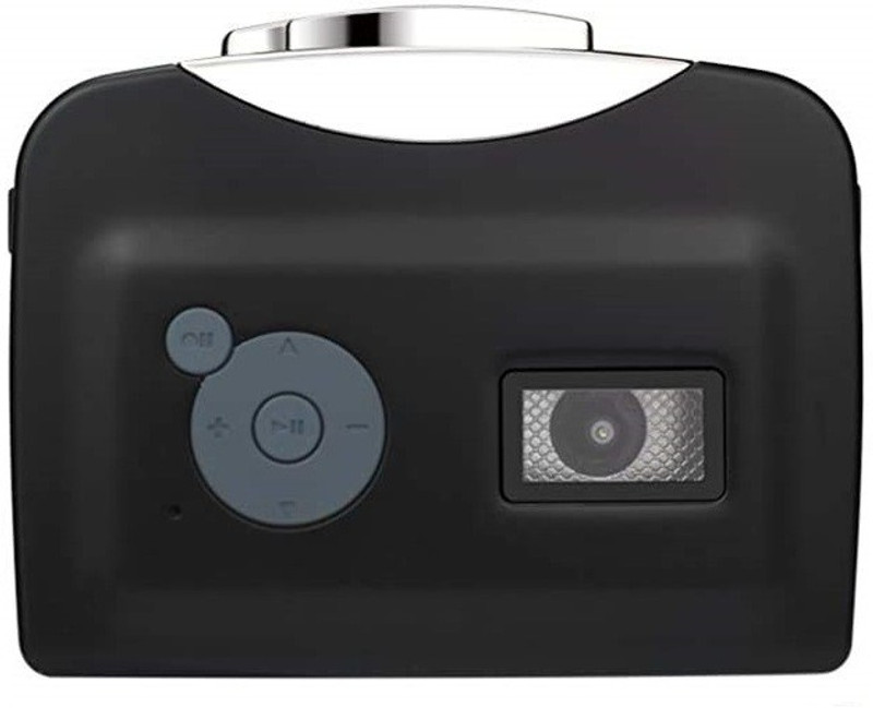 microware Cassette Converter Portable Cassette to MP3 Converter Stereo USB Cassette Digital Tape MP3 Music Player to MP3 Format with Headphones No PC Required MP3 Player(Black, 0 Display)