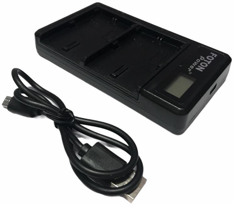 FOTON POWER LP-E6 LP-E6N Dual LCD USB Fast Charger for Canon EOS 5DS R 5D Mark II 5D Mark III 6D 7D 80D EOS 5DS R Camera  Camera Battery Charger(Black)