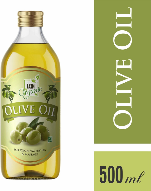 LAXMI ORGANIC OLIVE OIL Jaitun tail Edible food cooking oil extra light and for skin hair face treatment and baby body massage virgin(500 ml)