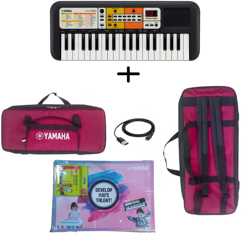 YAMAHA PSS F30 Portable Keyboard Combo Package with Bag and Cable PSS F30 Digital Portable Keyboard(37 Keys)