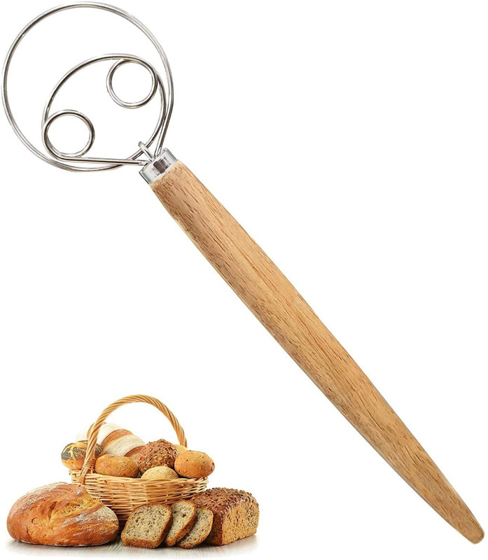 Jubilant Stainless Steel, Wood Spiral Whisk