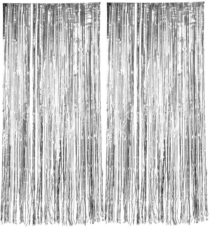 PARTY MIDLINKERZ Silver Perfect party backdrop for birthday, wedding, bridal shower, baby showers, graduations, Halloween, Christmas, New Year Eve and diwali parties.