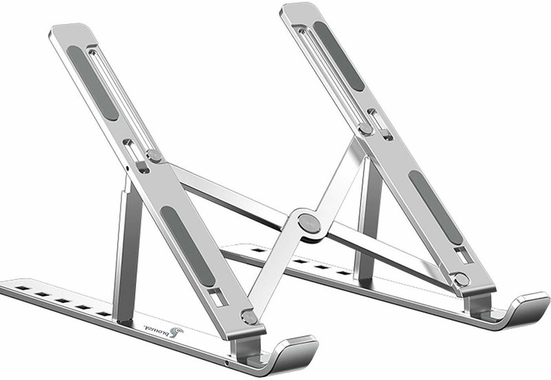 Perfect Pricee Laptop Stand Adjustable Computer Stand Ergonomic Portable Tablet Stand Foldable Compatible with McBook Dll XS H Lenovo(Silver) Aluminium Desk Stand Rotatable Laptop Stand with Adjustable Height Compatible with Universal Laptops(Silver)