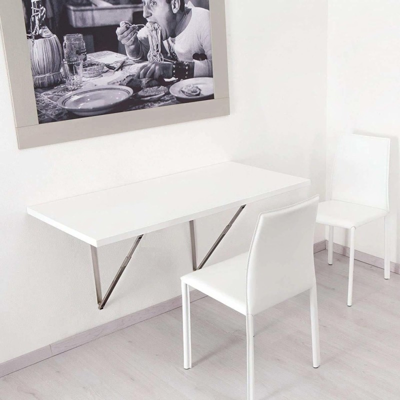 Compal study table Solid Wood Study Table(Wall Mounted, Finish Color - White, Pre-assembled)